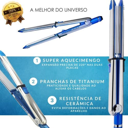 Prancha Chapinha De Cabelo 465F + 02 Protetor Térmico Titanium Liss